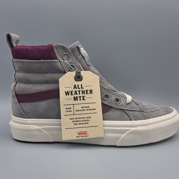 New Vans Sk8-Hi Top MTE Frost Gray Prune Purple Red Women's Size 5 and 5.5 - Picture 4 of 13